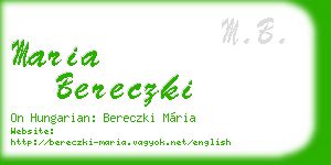 maria bereczki business card